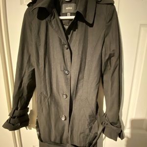 Mexx black trench coat, small. Not weather proof.
